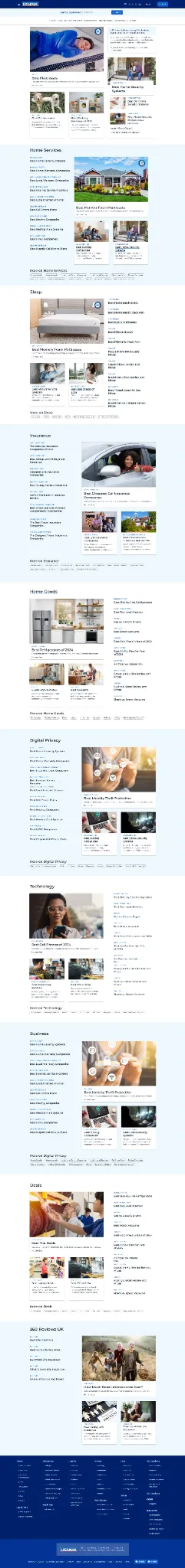 A small silhouette of the complete redesigned desktop homepage, showing the sequence and length of its stacked vertical modules.