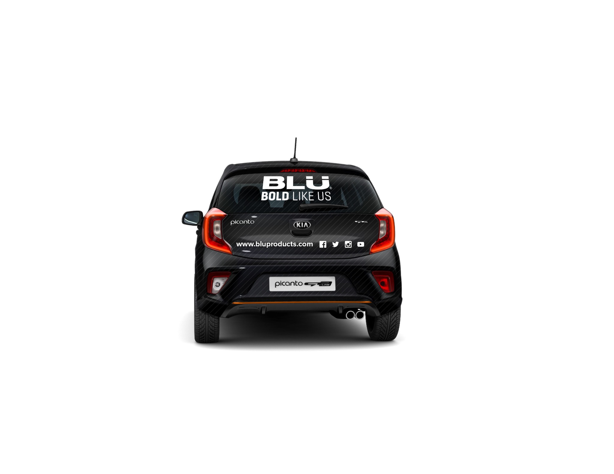 Rear view of the black Valencia CF partnership vehicle.