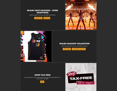 Homepage campaign blocks for auditions, collections, and a limited retail promotion