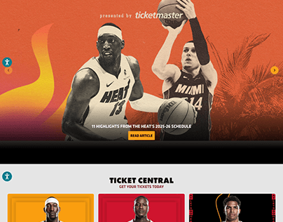 Ticket Central section of the homepage with grouped ticket options