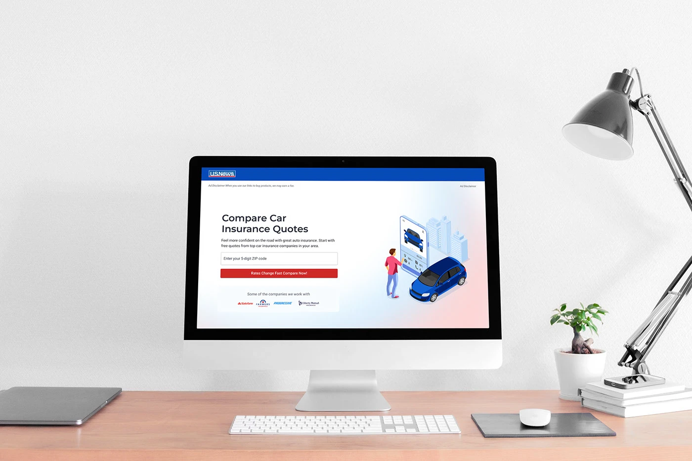 Environmental presentation of the guided direction on a desktop display.