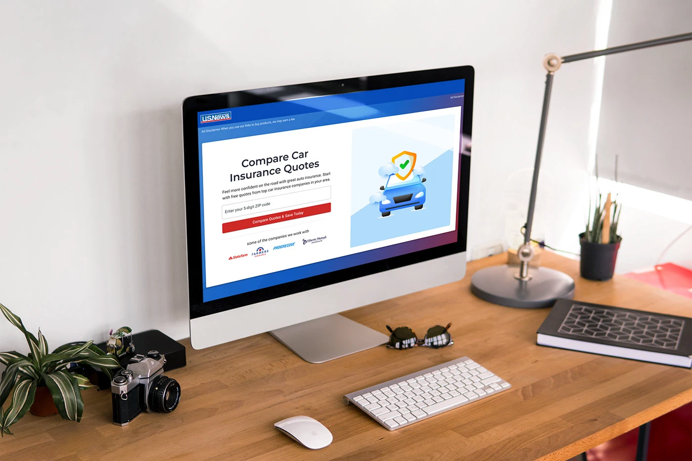 Environmental presentation of the protection and value direction on a desktop display.